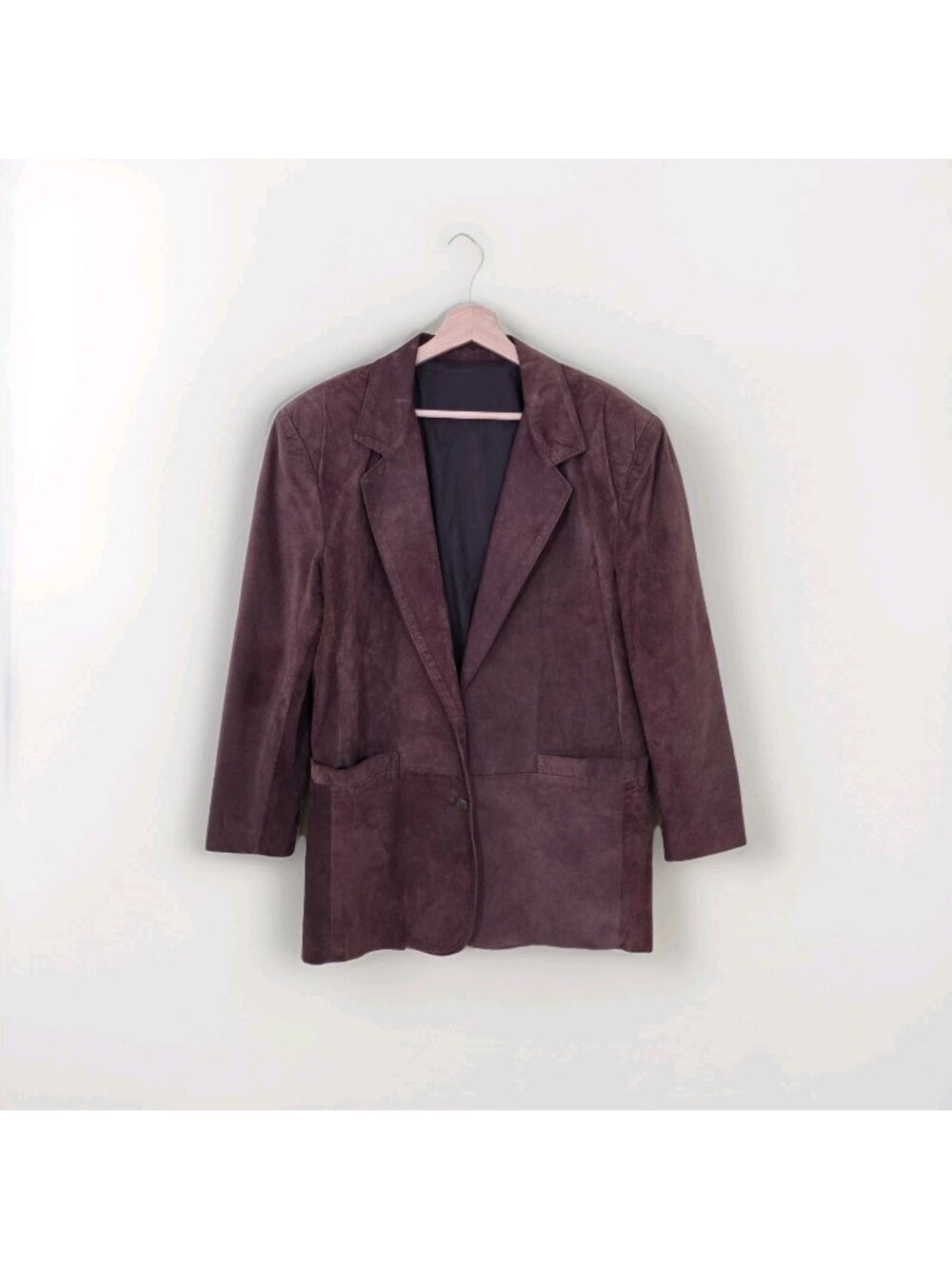 ​Vtg Caviar Suede Blazer Jacket S Brown Canada Made 90s Indie Sleaze Minimalist